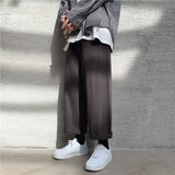 Men Pants Straight Ankle-Length Thin Draping Wide Leg