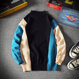 Winter Men's round Neck Loose Color Matching Pullover Sweater Large Size Fashion Casual Bottoming Shirt Men Pullover Sweaters