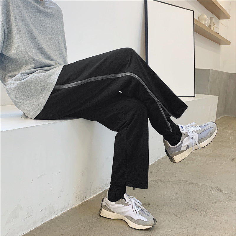 Men Pants Thin Sports Straight Pants