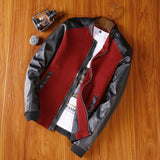 Men's Baseball Collar Fall Slim Fit Multi-Color Coat Men's Pu Jacket