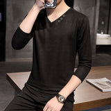 Winter Men's Slim V-neck Pullover Sweater Fashion Trend Casual Bottoming Shirt Men Pullover Sweaters