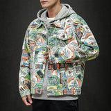 Graffiti Denim Jacket Autumn Graffiti Camouflage Denim Jacket Jacket