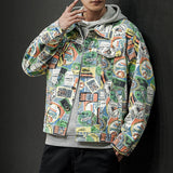 Graffiti Denim Jacket Autumn Graffiti Camouflage Denim Jacket Jacket