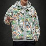 Graffiti Denim Jacket Autumn Graffiti Camouflage Denim Jacket Jacket