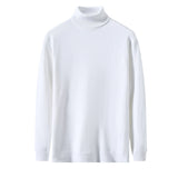 Winter Men's Turtleneck Solid Color Slim-Fit Jumper Knitwear Large Size Fashion Casual Bottoming Shirt Men Pullover Sweaters