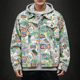 Graffiti Denim Jacket Autumn Graffiti Camouflage Denim Jacket Jacket