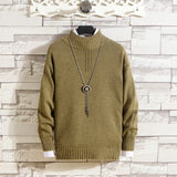 Winter Men's Half-High Collar Loose Pullover Knitwear Fashion Casual Bottoming Shirt Men Pullover Sweaters