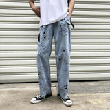 Anime Print Jeans Denim Pants Autumn Fashion Printed Straight Jeans Casual Loose