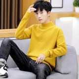 Winter Men's Half-High Collar Loose Pullover Knitwear Fashion Casual Bottoming Shirt Men Pullover Sweaters