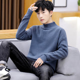 Winter Men's Half-High Collar Loose Pullover Knitwear Fashion Casual Bottoming Shirt Men Pullover Sweaters