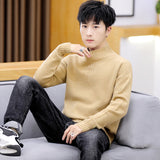 Winter Men's Half-High Collar Loose Pullover Knitwear Fashion Casual Bottoming Shirt Men Pullover Sweaters