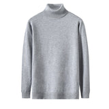 Winter Men's Turtleneck Solid Color Slim-Fit Jumper Knitwear Large Size Fashion Casual Bottoming Shirt Men Pullover Sweaters