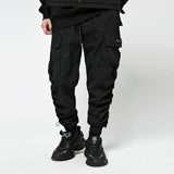 Ankle Banded Pants Men's Large Size Retro Sports Multi-Pocket Cargo Pants Trendy Elastic Waist Skinny Pants Men Pants