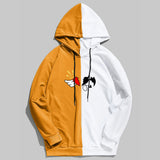 Split Hoodie Demons and Angels Hooded Color Block Sweatshirt