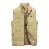 Men's Vest Casual Sleeveless Jacket Men Jacket Autumn and Winter Vest Fleece-Lined Warm and Comfortable Vest Men's Sports