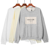 Fog Sweatshirt Essentials Long Sleeve round Neck Sweater Letter Patch round Neck Pullover Men's and Women's Same Bottoming Long Sleeve