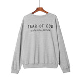 Fog Essentials Long Sleeve round Neck Sweatshirt Logo Letter Crew Neck Pullover Sweatshirt Casual Couple Outfit