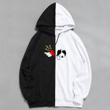 Split Hoodie Demons and Angels Hooded Color Block Sweatshirt