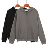 Fog Essentials Zipper Hoodie Autumn and Winter Simple Solid Color Letters Men and Women Same Style Hooded Zipper Sweatshirt