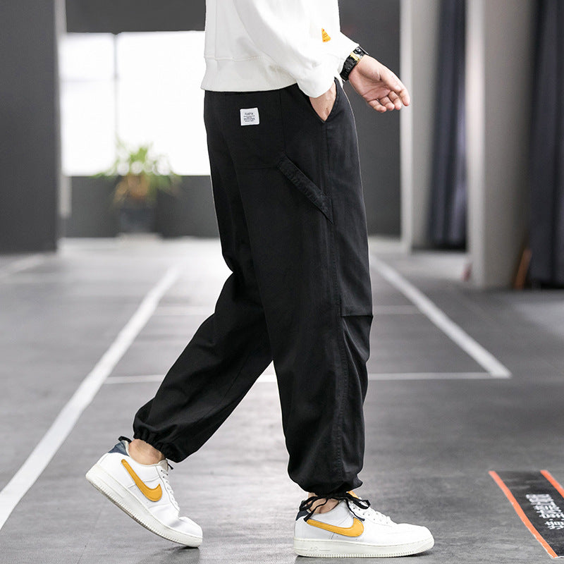 Men's Autumn Basketball Large Size Drawstring Large Size Retro Sports Workwear Ankle-Length Pants Men Cargo Pant