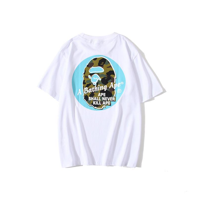 A Ape Print T Shirt Back Printing Men and Women Fashion Short Sleeve Top