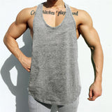 Fitness Mens Sleeveless T-shirt Gym Training Tank Tops & Stringer Vests Cotton Leisure Outdoor Men's Clothing Sportswear Solid Color Vest plus Size Loose