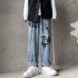 Anime Print Jeans Denim Pants Autumn Vintage Printed Loose Wofor men Casual Pants