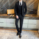 Mens Graduation Outfits Suit Men's Three-Piece Suit Men's Business Professional Formal Wear Best Man