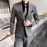 Mens Graduation Outfits Suit Men's Three-Piece Suit Men's Business Professional Formal Wear Best Man