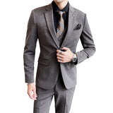 Mens Graduation Outfits Suit Men's Three-Piece Suit Men's Business Professional Formal Wear Best Man