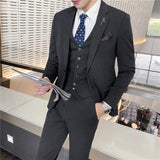 Mens Graduation Outfits Suit Men's Three-Piece Suit Men's Business Professional Formal Wear Best Man