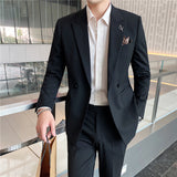 Mens Graduation Outfits Casual Suit Two-Piece Suit Men's plus Size Wedding Casual Best Man Slim Fit Business Suit Suit