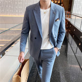 Mens Graduation Outfits Casual Suit Two-Piece Suit Men's plus Size Wedding Casual Best Man Slim Fit Business Suit Suit