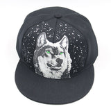 Wolf Print Cap Luminous Hat Hip-Hop  Hat Sun Hat