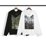 Fog Essentials Long Sleeve round Neck Sweatshirt Floral Photo Print Male and Female Couples Wear Hooded Long Sleeve Sweater