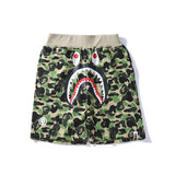 A Ape Print Shorts Shark Head Camouflage Bottom Pattern Casual Shorts Men and Women Fashion Tether Shorts