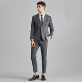 Mens Graduation Outfits Casual Small Suit Men's Jacket Fashionable Slim-Fit Handsome Suit Fashion Two-Piece Suit