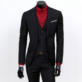 Mens Black Suit Men's Spring and Autumn Men's Suit Men's Suit Three-Piece Set Best Man