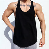 Fitness Mens Sleeveless T-shirt Gym Training Tank Tops & Stringer Vests Cotton Leisure Outdoor Men's Clothing Sportswear Solid Color Vest plus Size Loose