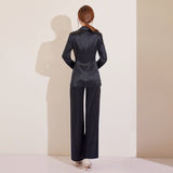 Women Pants Suit Uniform Designs Formal Style Office Lady Bussiness Attire Slim Black Blazer Wide Leg Pants Two-Piece Suit