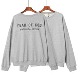 Fog Essentials Long Sleeve round Neck Sweatshirt Logo Letter Crew Neck Pullover Sweatshirt Casual Couple Outfit
