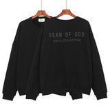 Fog Essentials Long Sleeve round Neck Sweatshirt Logo Letter Crew Neck Pullover Sweatshirt Casual Couple Outfit