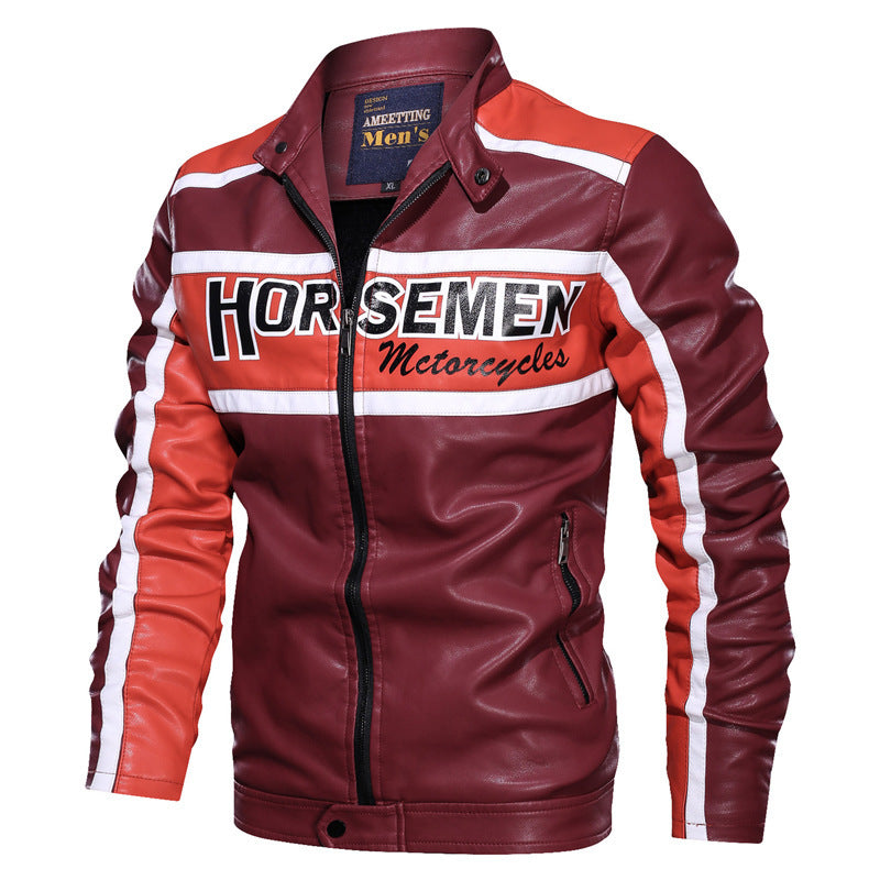 Autumn Men's PU Leather Clothing Loose Casual Motorcycle Clothing Coat Men Pu Jacket