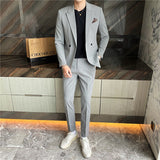 Mens Graduation Outfits Casual Suit Two-Piece Suit Men's plus Size Wedding Casual Best Man Slim Fit Business Suit Suit