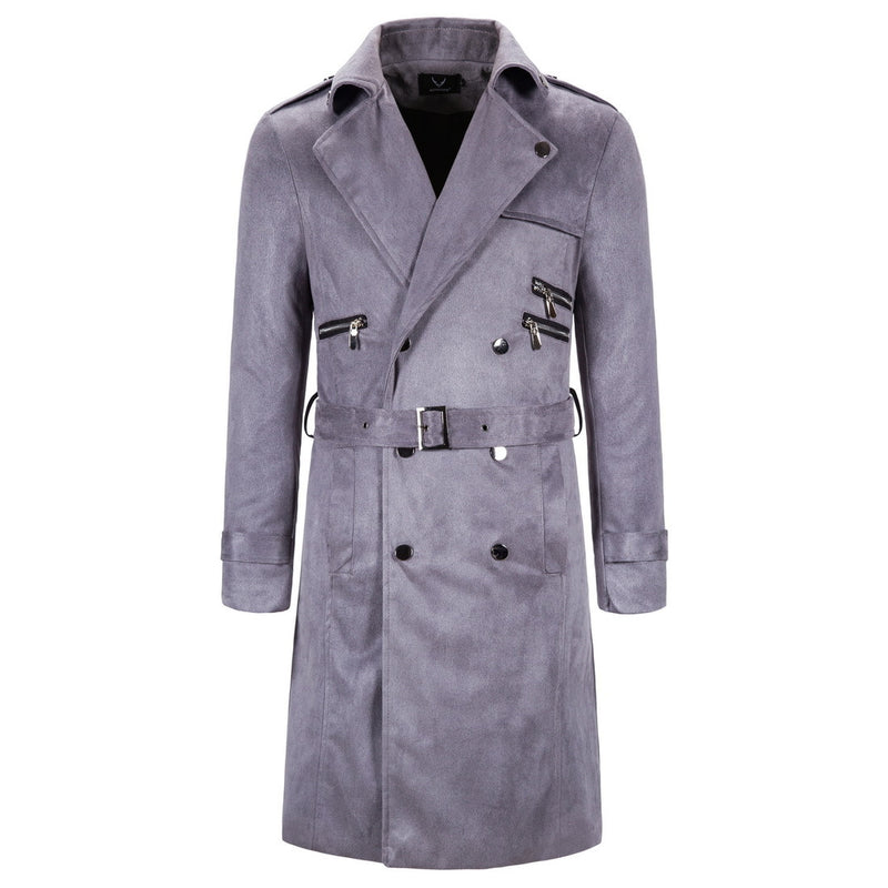 Men's Autumn Men's Casual Long Trench Coat Suede Coat Large Size Coat Men Coat Men Winter Outfit
