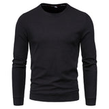Men's Fall plus Size Men's round Neck Solid Color Pullover Sweatshirt Casual Jacket Men Winter Outfit