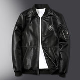 Urban Leather Jacket Men's Motorcycle Clothing Leather Jacket Slim Cotton Baseball Uniform Pilot Leather Jacket Pu