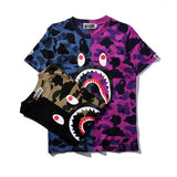 A Ape Print T Shirt Stitching Summer Camouflage Short Sleeve T-shirt