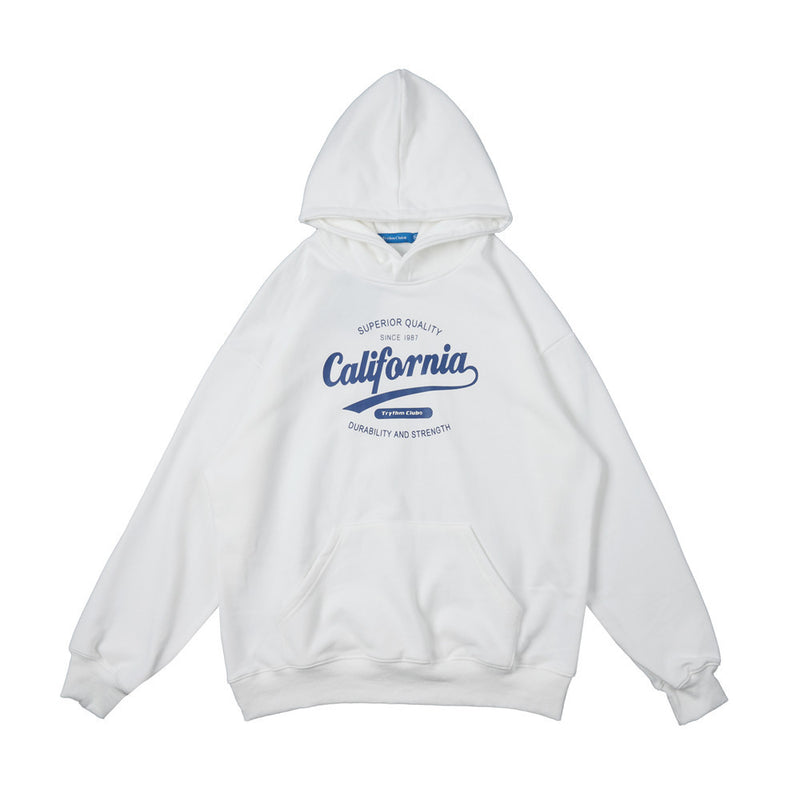 Printed Sweater Men's Large Size Retro Sports Long Sleeve Casual Jacket Loose Pullover Fleece Lined Sweatshirt Men Thermal Hoodie