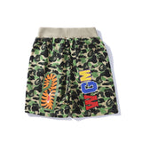 A Ape Print Shorts Shark Head Camouflage Bottom Pattern Casual Shorts Men and Women Fashion Tether Shorts